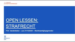 Open lessen UGent  Opleiding Rechten  Strafrecht [upl. by Damahom]