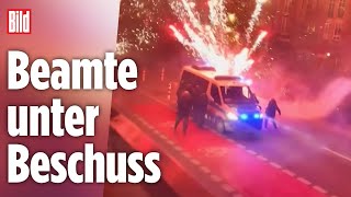 Kugelbombe explodiert über Polizeiwagen in Berlin [upl. by Ajar]