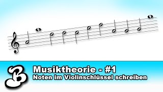 Musiktheorie Teil 1  Noten im Violinschlüssel schreiben [upl. by Nats]