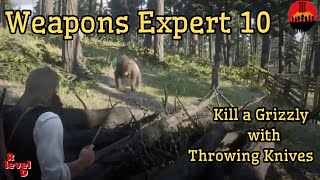 Achieving Weapons Expert 10 Kill a grizzly bear using only throwing knives RDR2 Story [upl. by Nessim]