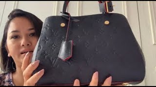 Louis Vuitton Montaigne BB NavyRouge Reviews [upl. by Helena]