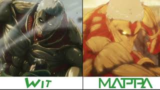 Wit Studio Vs Mappa Titans Comparision  Attack On Titan Season 4 [upl. by Giffy]