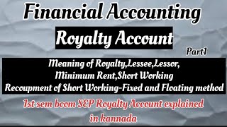 Financial AccountingBcom Royalty accountMeaningLesseeLessorMinimum RentShort workingtheory [upl. by Parsons]