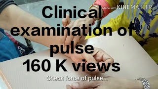 Pulse examination  Arterial Pulse Examination [upl. by Dnomsad]