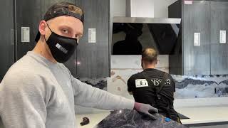 Installing a Glass Kitchen Splashback with CreoGlass Design  Crystal Stones Design [upl. by Nigel]