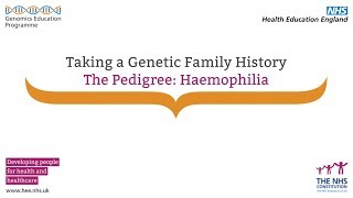 Taking a Genetic Family History  The Pedigree Haemophilia [upl. by Atiuqel]