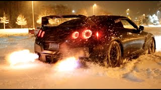 GTR Snow Launch Control Flamethrower [upl. by Staci973]