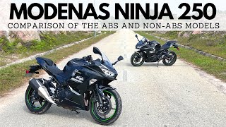 MODENAS Ninja 250 Comparison of the ABS and NonABS Model [upl. by Lebanna698]