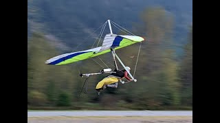 Electric hang glider takeoff into the sunset 20230921 [upl. by Kenward]