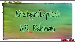 Arziyan  Lyrics [upl. by Evers833]