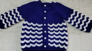 Two colour knitting design for baby girl baby girl sweater  cardigan knitting design [upl. by Loziram944]