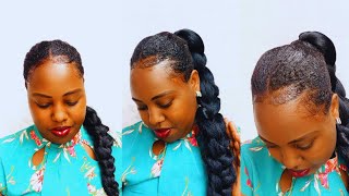 Easy amp simple One braid hairstyle with braiding hairbraids hairstylesEssMaina [upl. by Ecydnak]