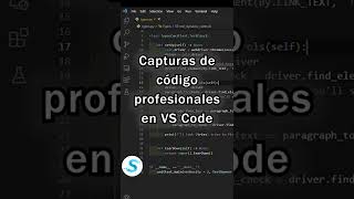 Cómo tomar capturas de código profesionales en Visual Studio Code 📷 [upl. by Wald]