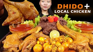 Eating Local Chicken Jhol With Inner Egg amp Dhido  Spicy Chicken Curry  Egg Curry  Nepali Mukbang [upl. by Bodi993]