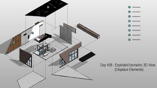 Everyday Revit Day 458  Exploded Isometric 3D View Displace Elements [upl. by Baillieu]