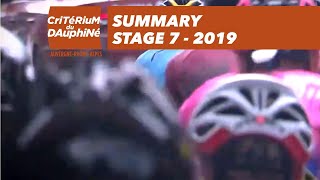 Summary  Stage 7  Critérium du Dauphiné 2019 [upl. by Hazlett]