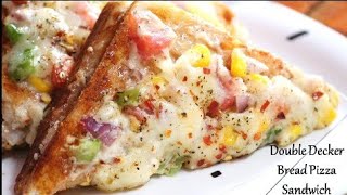 tasty double decker bread pizza recipe 😍❤️❤️ [upl. by Feigin]