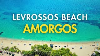 Levrossos Beach AMORGOS  A tropical Paradise 4K Drone [upl. by Dulce]