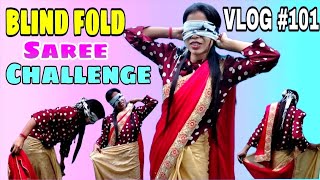 Blindfold Saree Challenge  Manju Prajapati Vlogs  101 [upl. by Jarin]