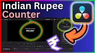 Indian Rupee Counter Effect Davinci Resolve  Step By Step Guide [upl. by Burgwell459]