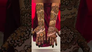 Bridal mehndi back hand design backhandmehndidesign shortfeed [upl. by Aihsemot]