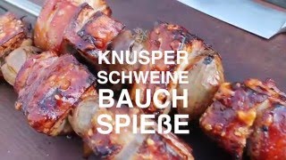 Knusprige Schweinebauchspieße vom ChurrascoSet  deutsches Grill und BBQRezept  0815BBQ [upl. by Bussy]