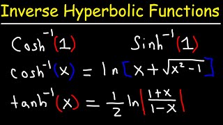 Evaluating Inverse Hyperbolic Functions [upl. by Aynotak]