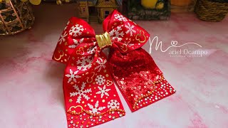 Cheer bow cortito combinado diy diy handmade [upl. by Adnyleb]