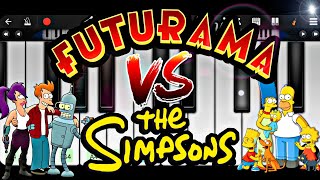 THE SIMPSONS THEME x FUTURAMA THEME Piano Tutorial futurama x Simpsons Piano Mobile Perfect Piano [upl. by Liag465]