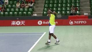 Gael Monfils Practice Rakuten Japan Open 2010 Day7 [upl. by Nabroc]