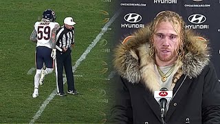 Bears LB Cassius Marsh Responds To Absurd Taunting Call amp Slams Referee For Hip Check [upl. by Baylor]