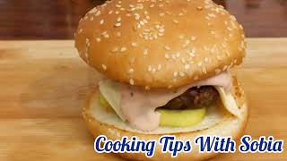 Howdys Burger 🍔 Recipe  Easy Recipe  Cooking Tips With Sobia [upl. by Chong]