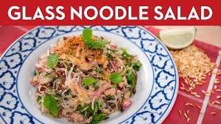 Glass Noodle Salad Laab Woonsen ลาบวุ้นเส้น  Thai Recipe [upl. by Ivor]