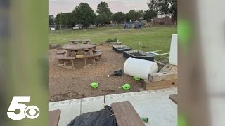 Vandals strike Ballman Elementarys outdoor classroom for a second time [upl. by Einolem]