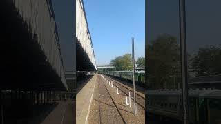 American locomotive leading the super train green line express arriving lahore junction shorts yt [upl. by Ahsauqram]