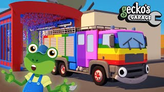 Rainbow Paint Machine  Geckos Garage  Truck Colors For Kids  Educational Videos For Toddlers [upl. by June193]