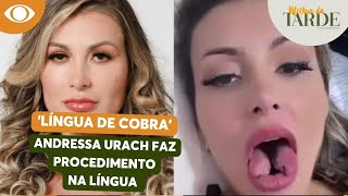 Andressa Urach aparece com língua cortada ao meio e choca seguidores [upl. by Ahsiele]