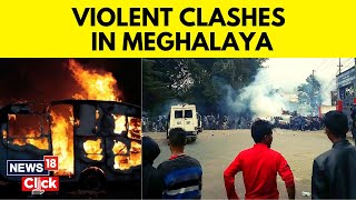 Violent Clash Breaks Out In Meghalaya’s Shillong Mob Sets Vehicles On Fire  Meghalaya News Today [upl. by Audrye]