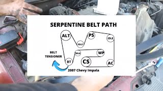 How To Replace a Serpentine Belt on 07 Chevy Impala [upl. by Beauregard284]