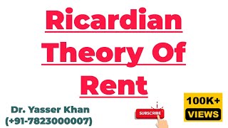 Ricardian Theory Of Rent  Classical Theory Of Rent  David Ricardo  Ricadian Theory  Rent Theory [upl. by Kung]