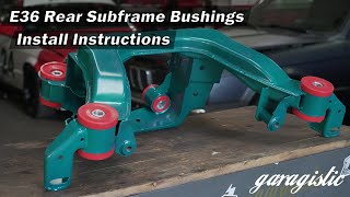 How to install E36 Polyurethane Subframe Bushings  Installation Instructions [upl. by Anel]