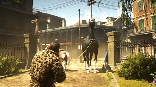 Arthur Morgan Caught Micah Bells Wild Horse at Saint Denis In front of Lawman [upl. by Nagy]