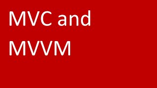 MVC and MVVM [upl. by Acnaiv]