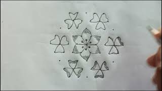 9×5 rangoli design simple chukkala muggu daily use muggu trending videos [upl. by Nylloh846]