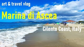 Marina di Ascea  Day 1  Campania Cilento coast Italy  Beach amp Sea  SLOW TRAVEL  SILENT VLOG [upl. by Dorita74]