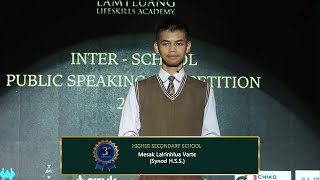 Mesak Lalrinhlua Varte Synod HSS  InterSchool Public Speaking Competition [upl. by Ahseer]