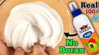 NO BORAX FEVICOL SLIME👅🎧 How to make Super Fluffy Slime with Fevicol without Clear Glue and Borax [upl. by Odnala]