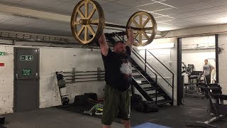 Eddie Hall 160kg x 3 Axle Press [upl. by Milla]