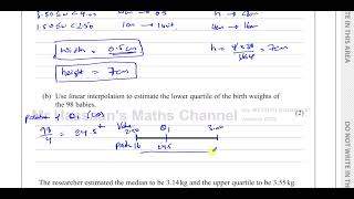 WST0101 IAL Edexcel S1 Jan 2020 Q4 Histograms Linear Interpolation Estimating the Mean [upl. by Adalard]