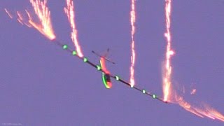 SZD59 Acro Glider Night FIREWORK Aerobatic Display  Custom Lighting  Johan Gustaffson AFW2015 [upl. by Greta]